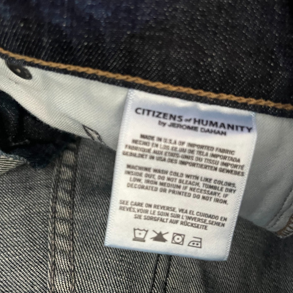 Citizens of Humanity Jeans Womens 25 Skyler Boyfriend Crop Jeans Blue Button Fly - Picture 7 of 15